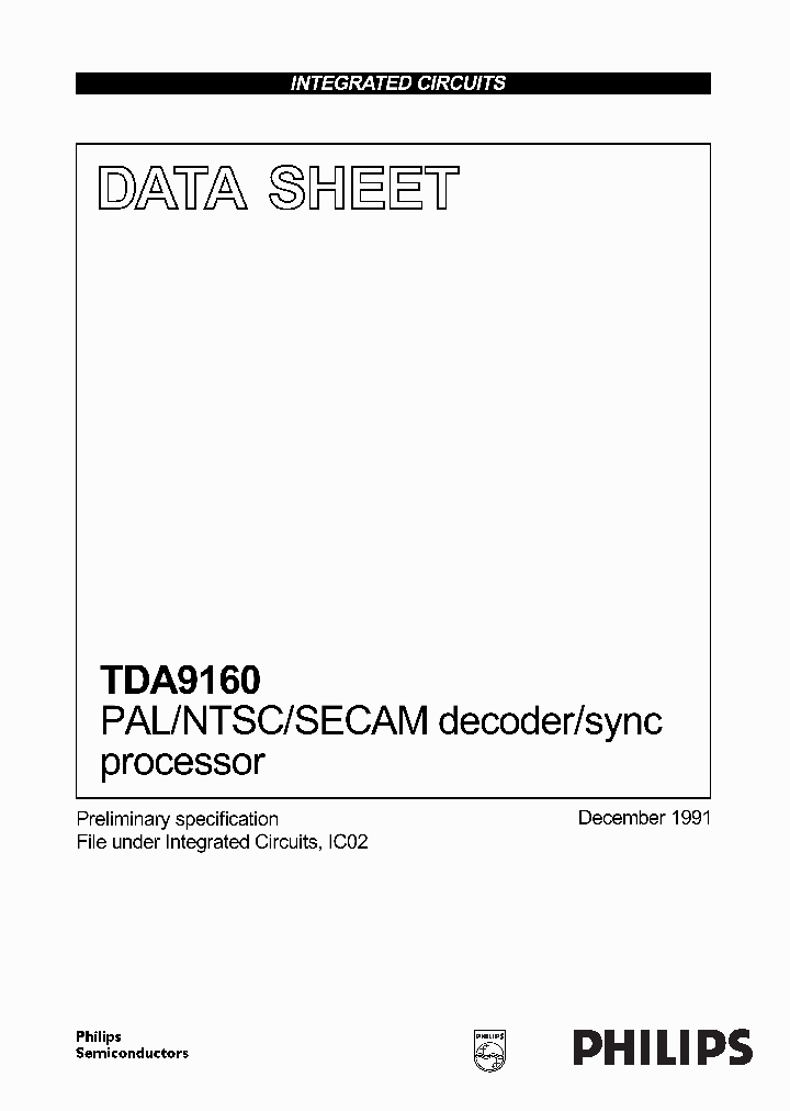 TDA9160_1690412.PDF Datasheet