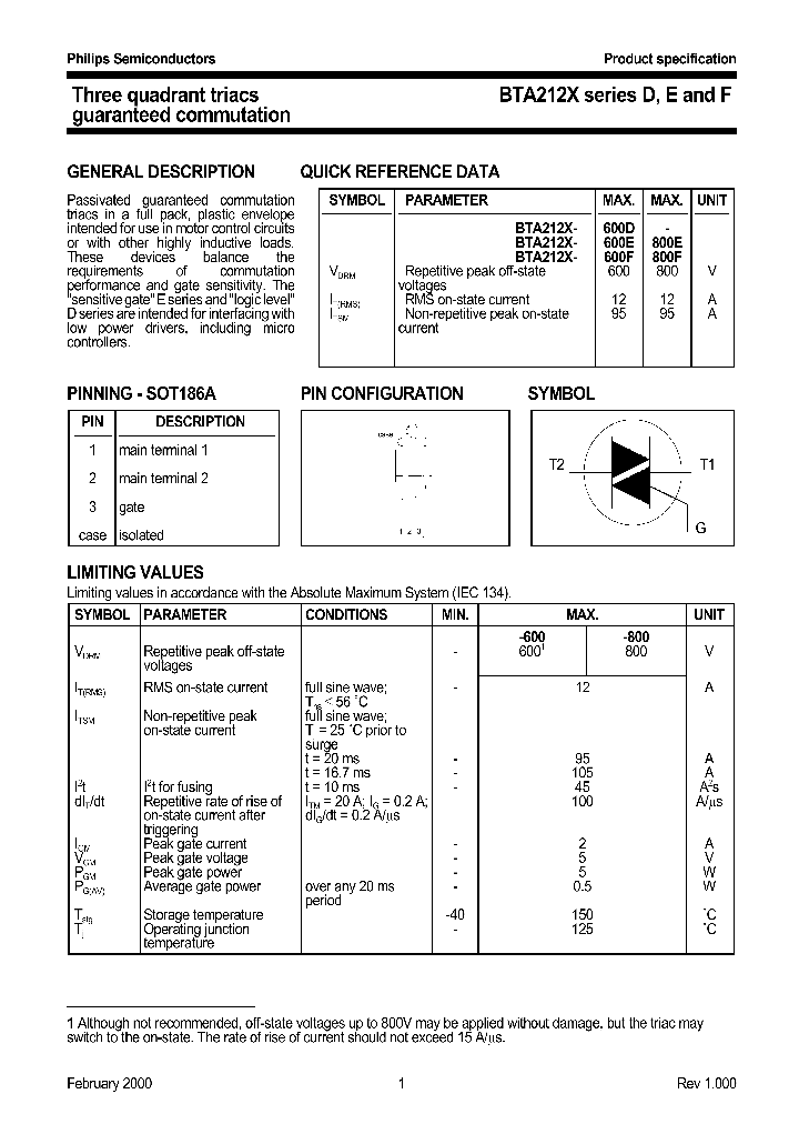 BTA212XSERIESDEANDF_1160779.PDF Datasheet