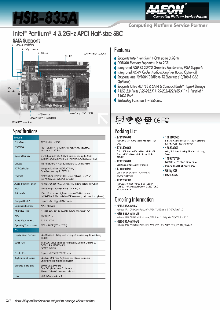 HSB-835A-A10-VE_1710482.PDF Datasheet