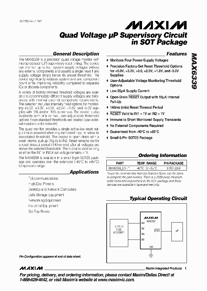 MAX6339EUT_1288733.PDF Datasheet