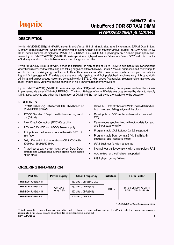 HYMD264726B8_1325188.PDF Datasheet