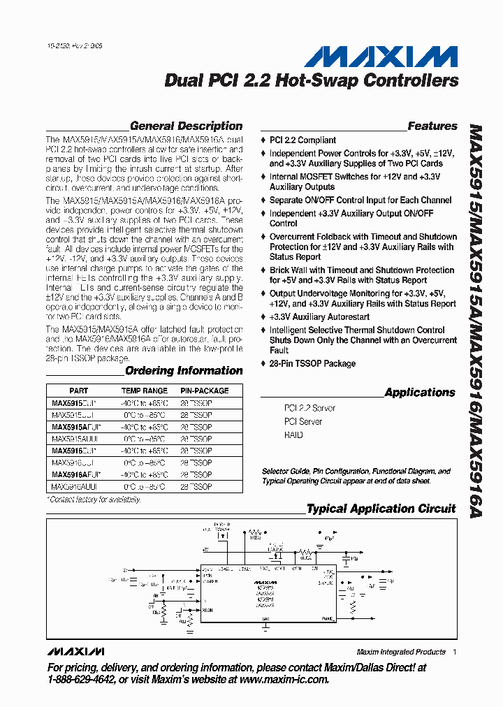 MAX5916AUUIT_1379649.PDF Datasheet