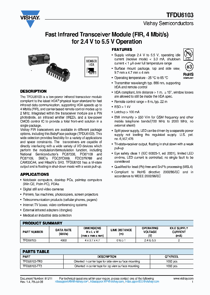 TFDU6103-TT3_1428403.PDF Datasheet