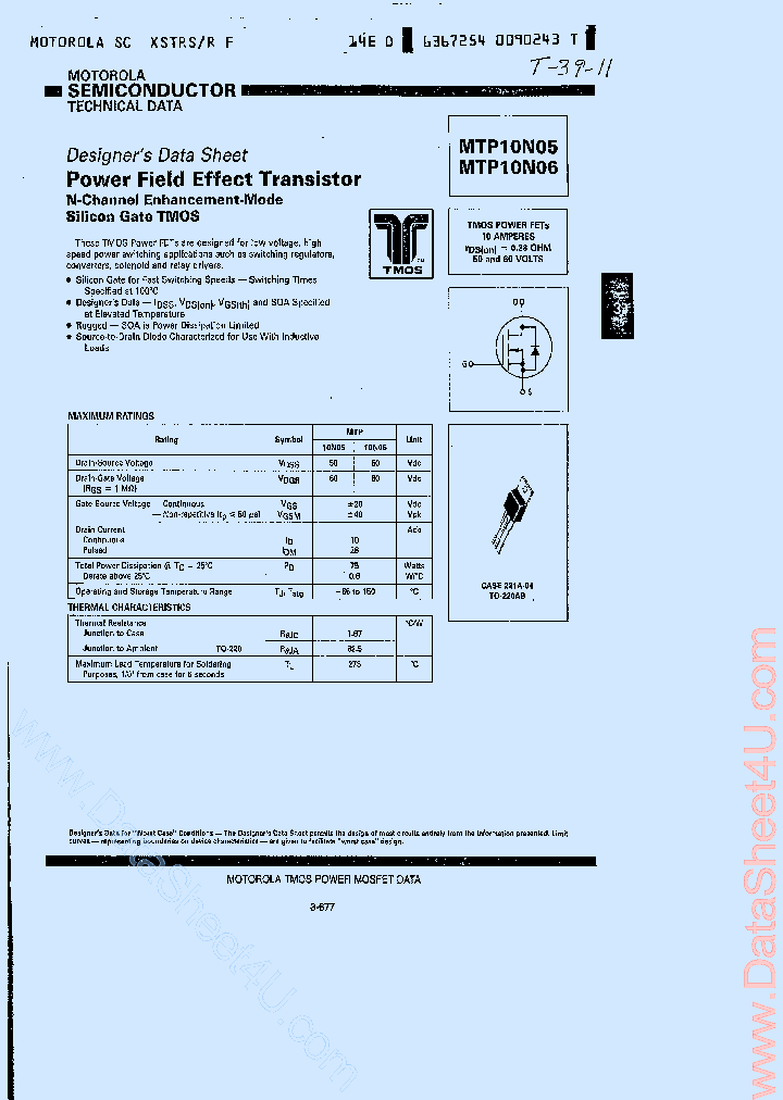 MTP10N05_1742906.PDF Datasheet