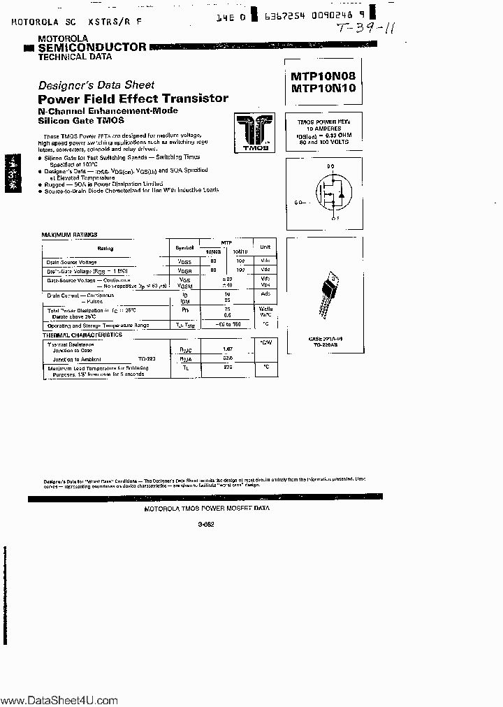 MTP10N08_1742908.PDF Datasheet