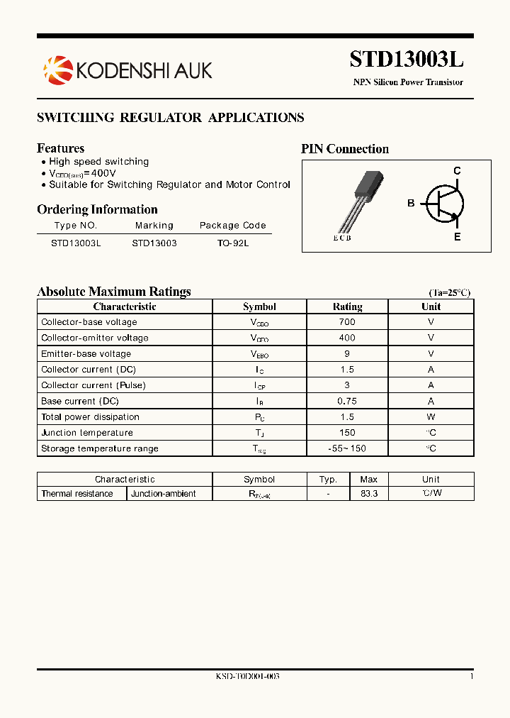 STD13003L_1764838.PDF Datasheet