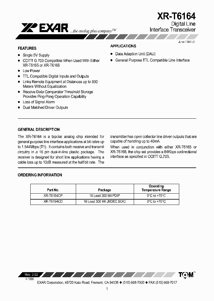 XR-T6164CP_1479219.PDF Datasheet