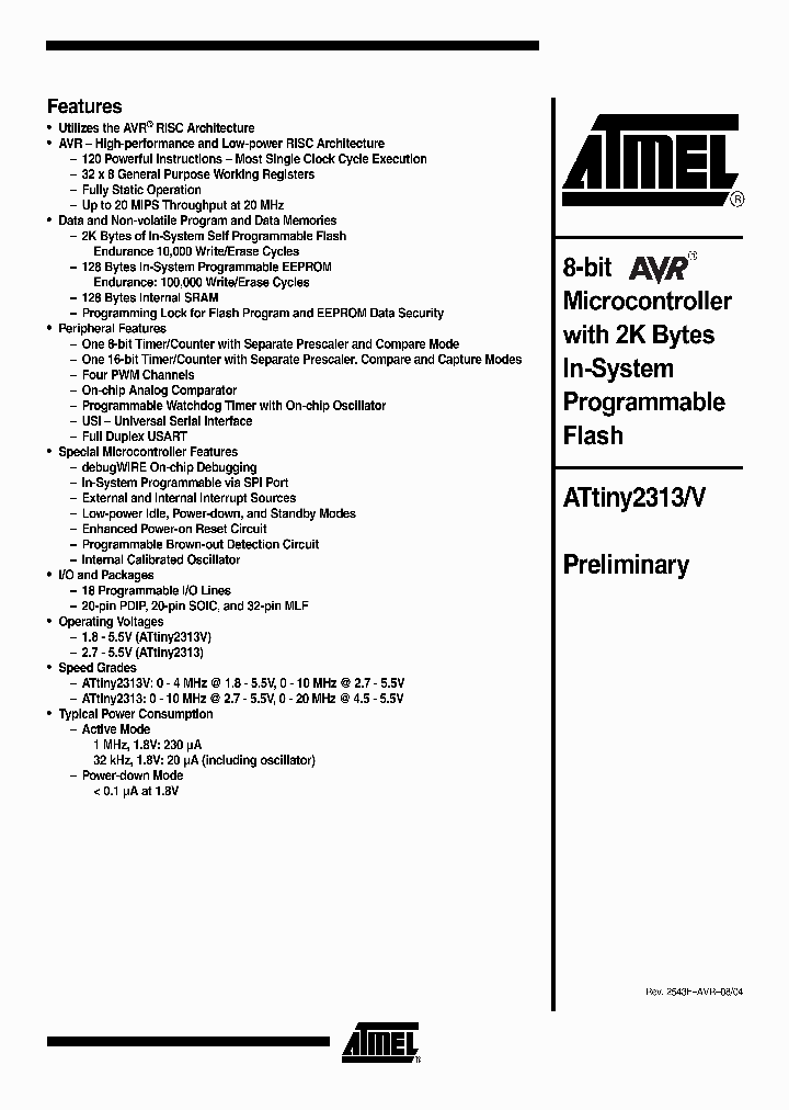 ATTINY2313V-10PI_1489914.PDF Datasheet