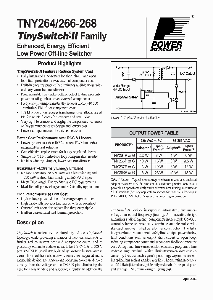 TNY268PG_1498101.PDF Datasheet