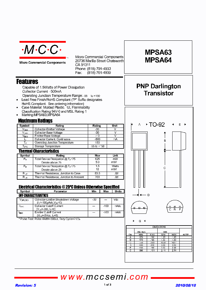 MPSA64-AP_1504284.PDF Datasheet