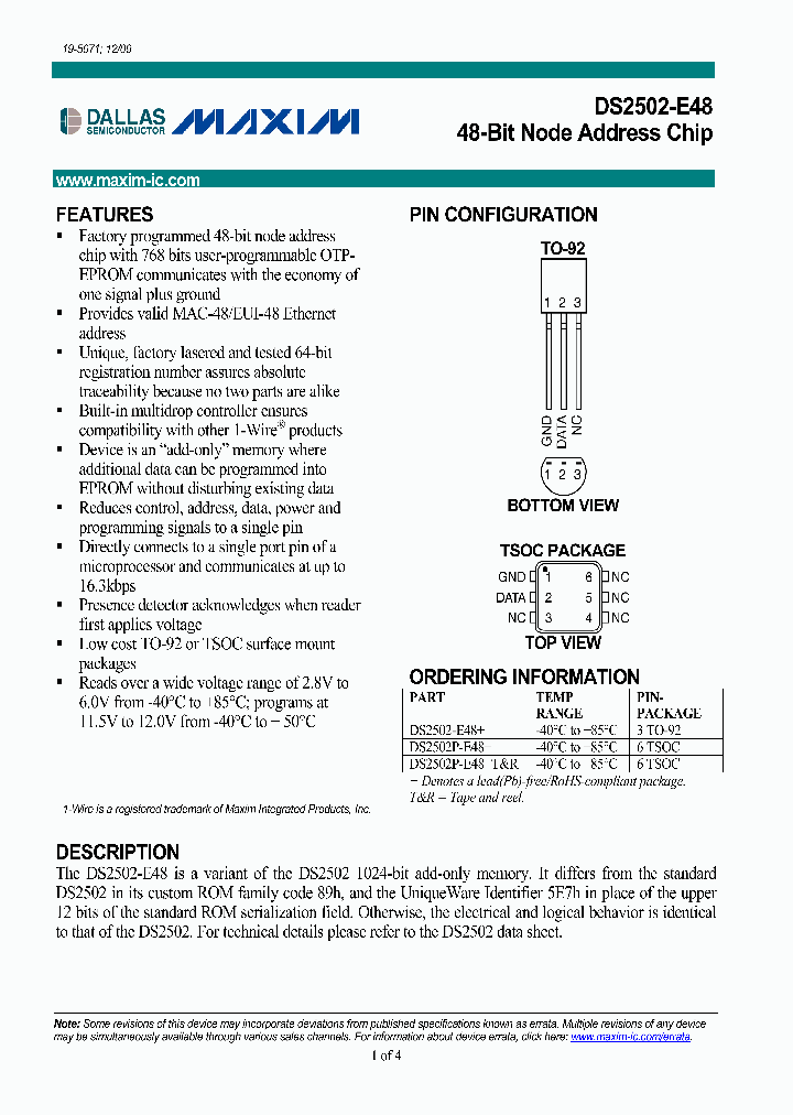 DS2502-E48_1791505.PDF Datasheet