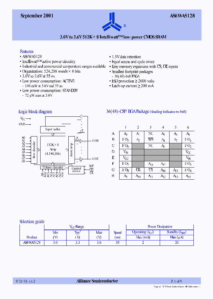 AS6WA5128-BI_1568821.PDF Datasheet