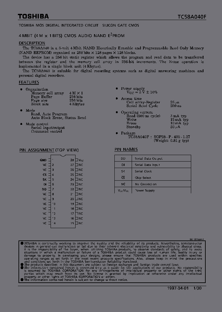 TC58A040F_1641916.PDF Datasheet