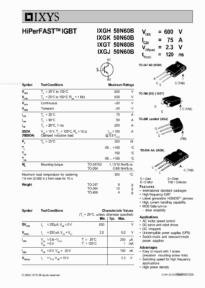 IXGK50N60B_1828812.PDF Datasheet