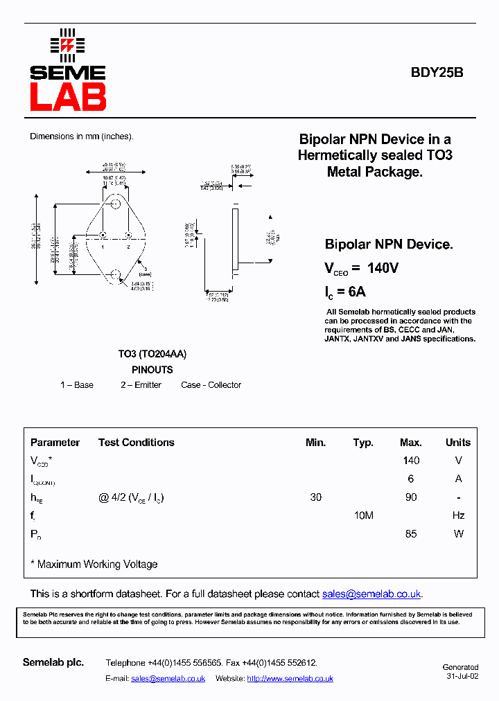 SFBDY25B_1849386.PDF Datasheet