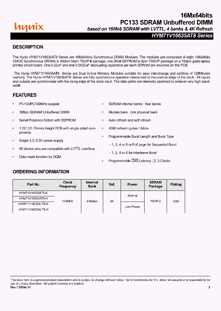 HYM71V16635AT8_1705322.PDF Datasheet