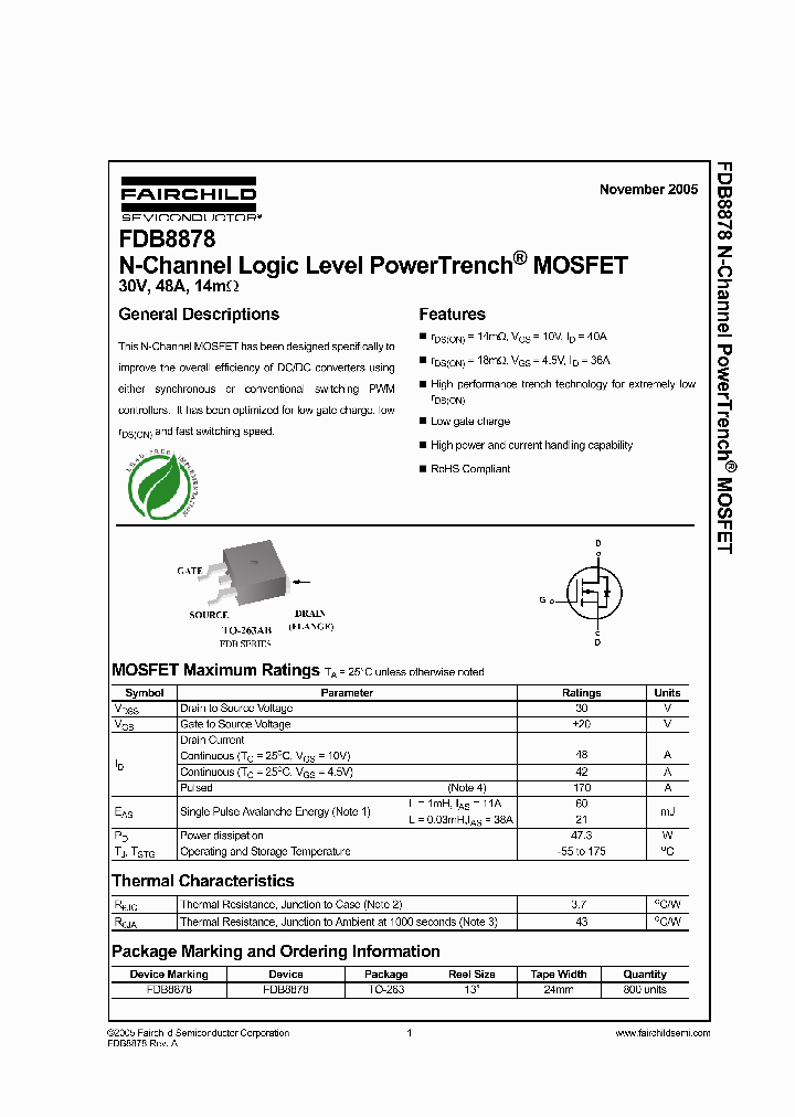 FDB8878_1827626.PDF Datasheet