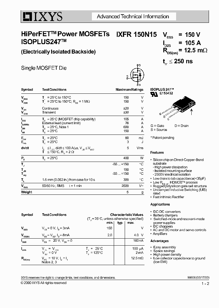 IXFR150N15_1816063.PDF Datasheet