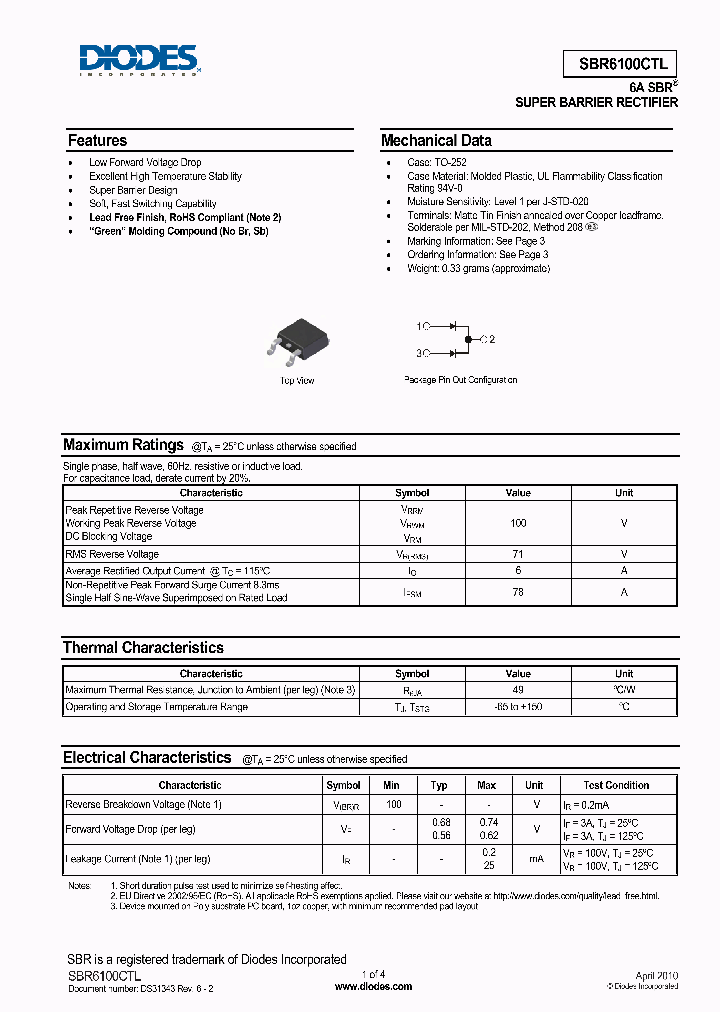 SBR6100CTL-13_1933972.PDF Datasheet