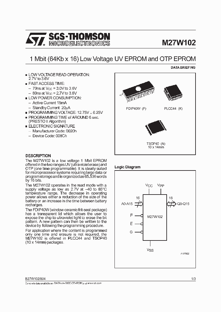 M27W102_1957262.PDF Datasheet