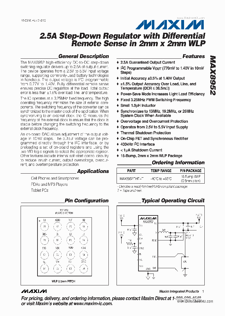 MAX8952_1959224.PDF Datasheet
