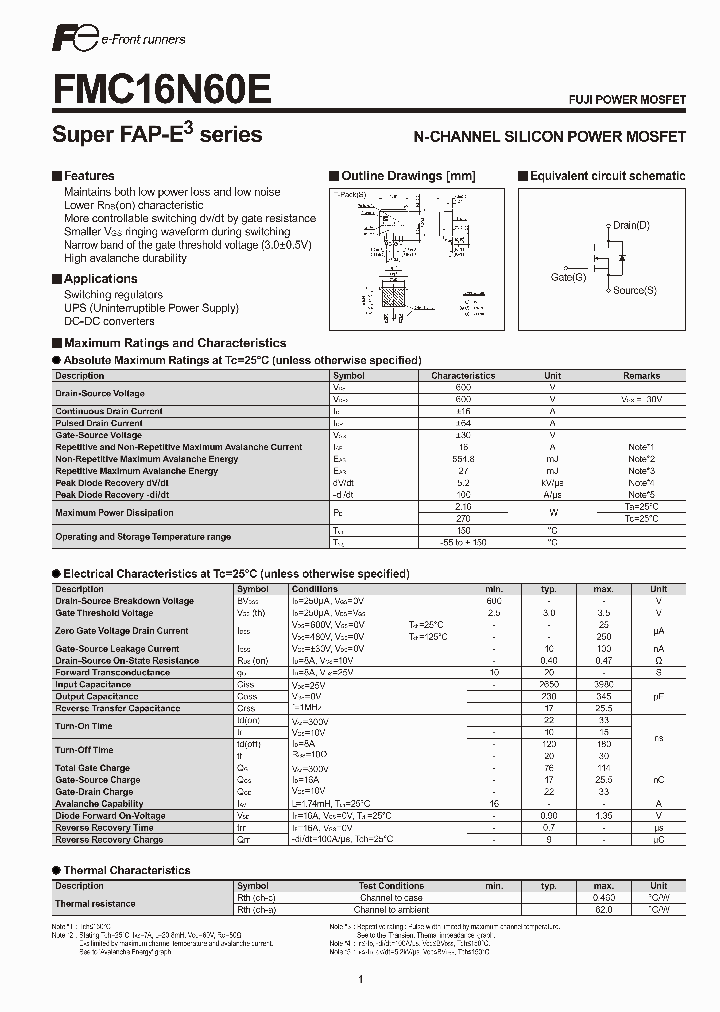 FMC16N60E_1973835.PDF Datasheet
