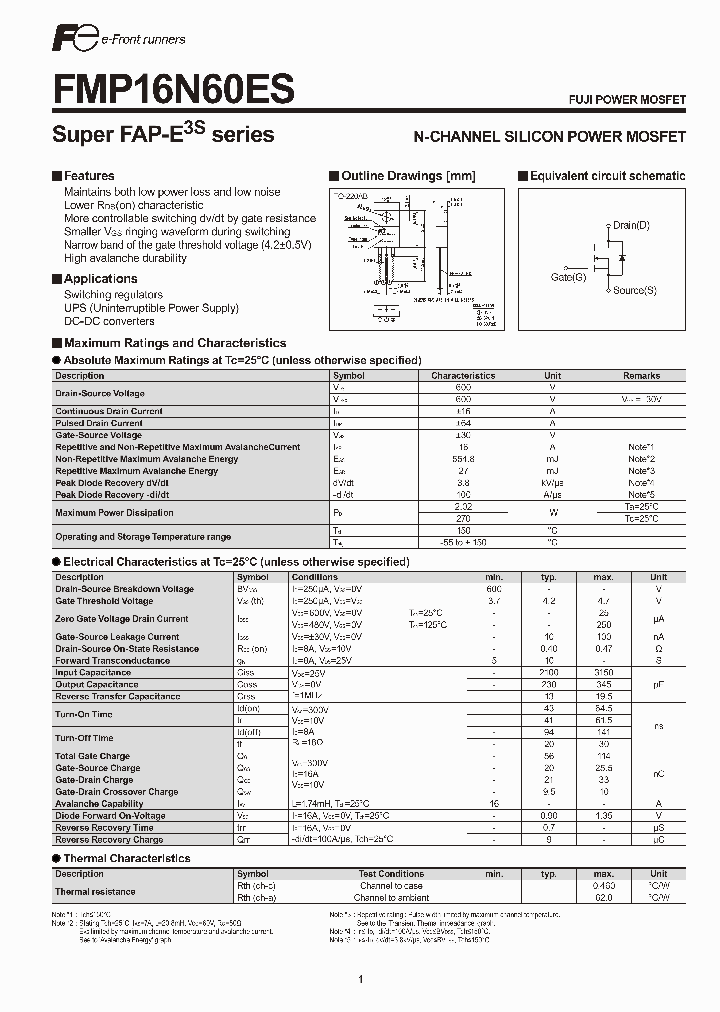 FMP16N60ES_1973844.PDF Datasheet