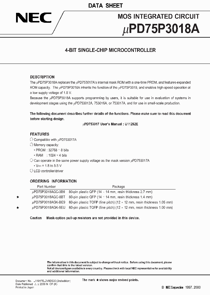 UPD75P3018AGK-BE9_1981517.PDF Datasheet