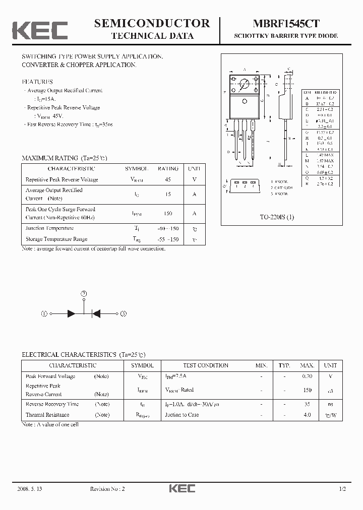 MBRF1545CT_2001213.PDF Datasheet