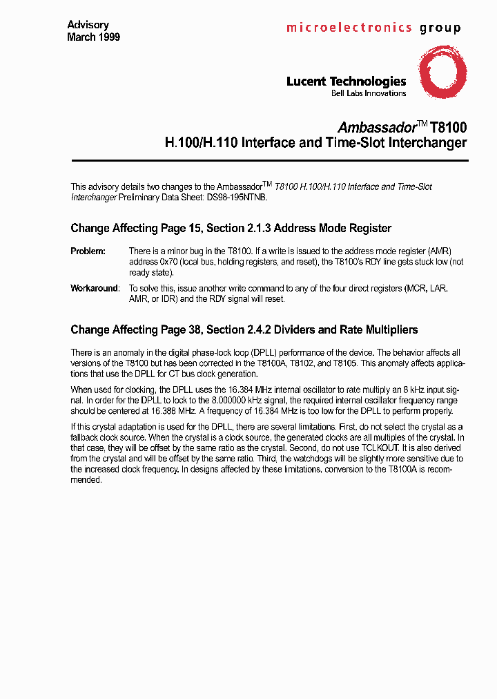 AMBASSADORT8100_2012781.PDF Datasheet