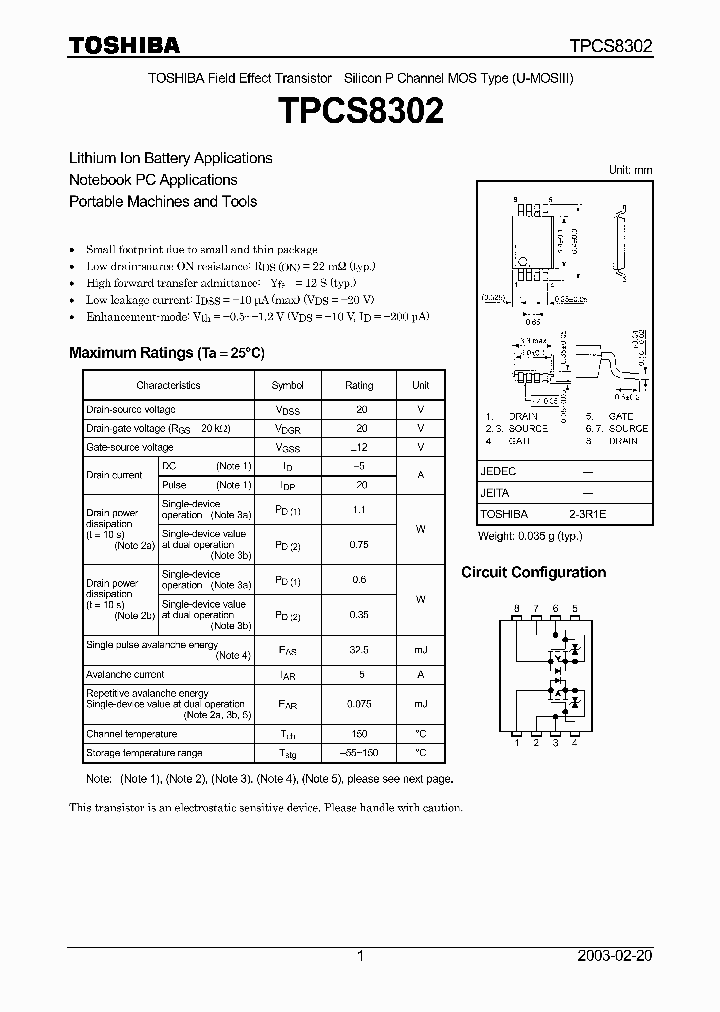 TPCS8302_2019206.PDF Datasheet