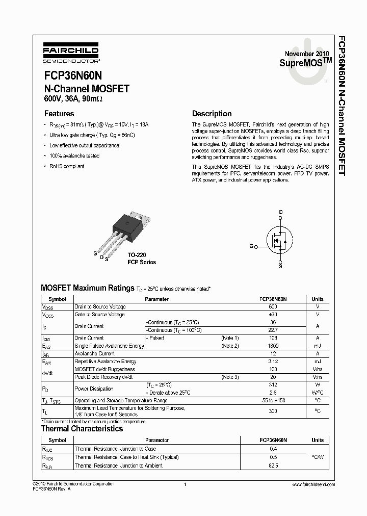 FCP36N60N_2022696.PDF Datasheet