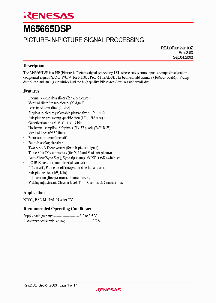 M65665DSP_2026652.PDF Datasheet