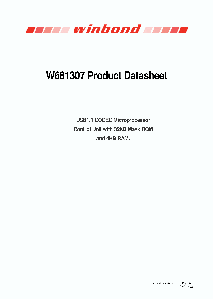 W681307_2089193.PDF Datasheet