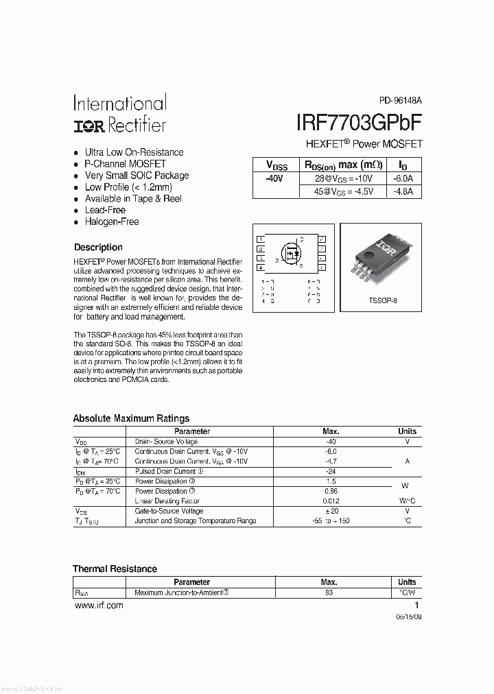 IRF7703GPBF_2108551.PDF Datasheet