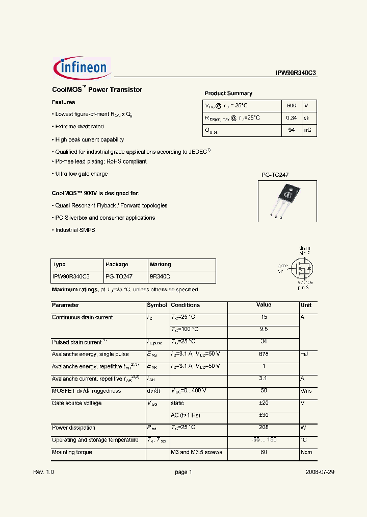 IPW90R340C3_2117358.PDF Datasheet