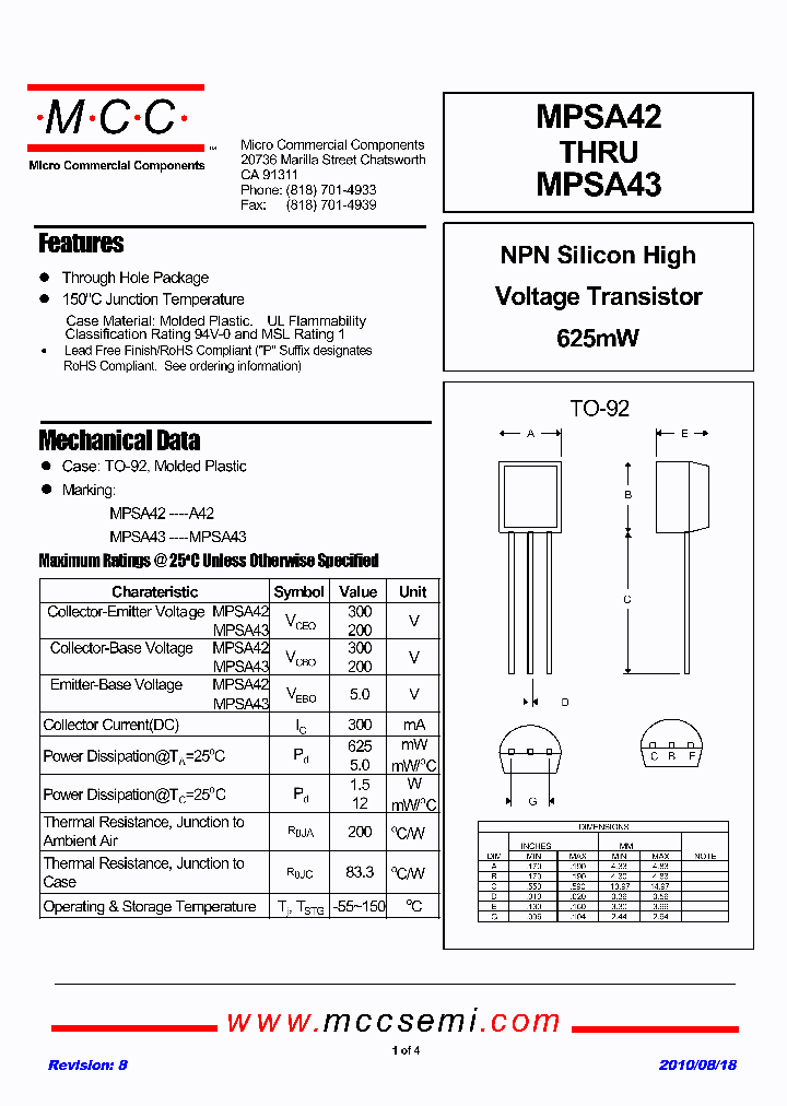 MPSA43-AP_2166338.PDF Datasheet