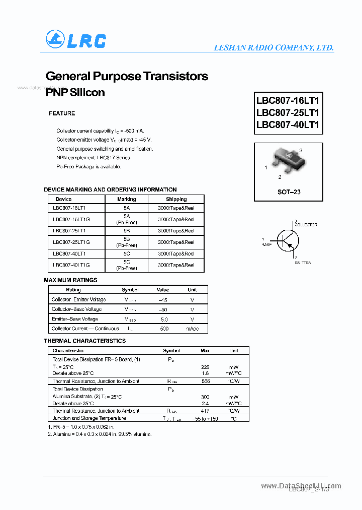 LBC807-16LT1_2172830.PDF Datasheet