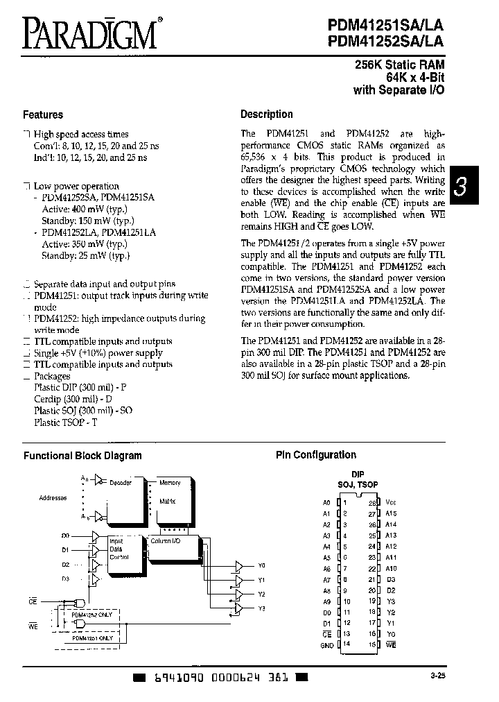 PDM41251SA25P_2226487.PDF Datasheet