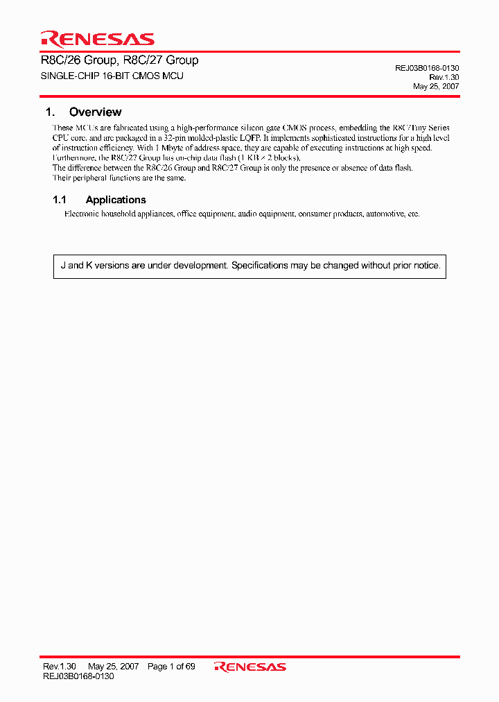 R5F21264KXXXFP_2228031.PDF Datasheet