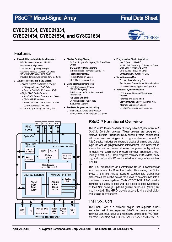 CY8C21534-24LFX_2238511.PDF Datasheet