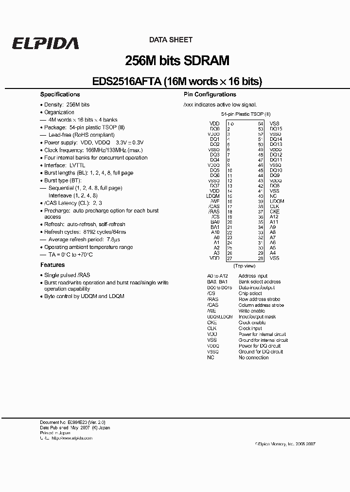 EDS2516AFTA_2287926.PDF Datasheet