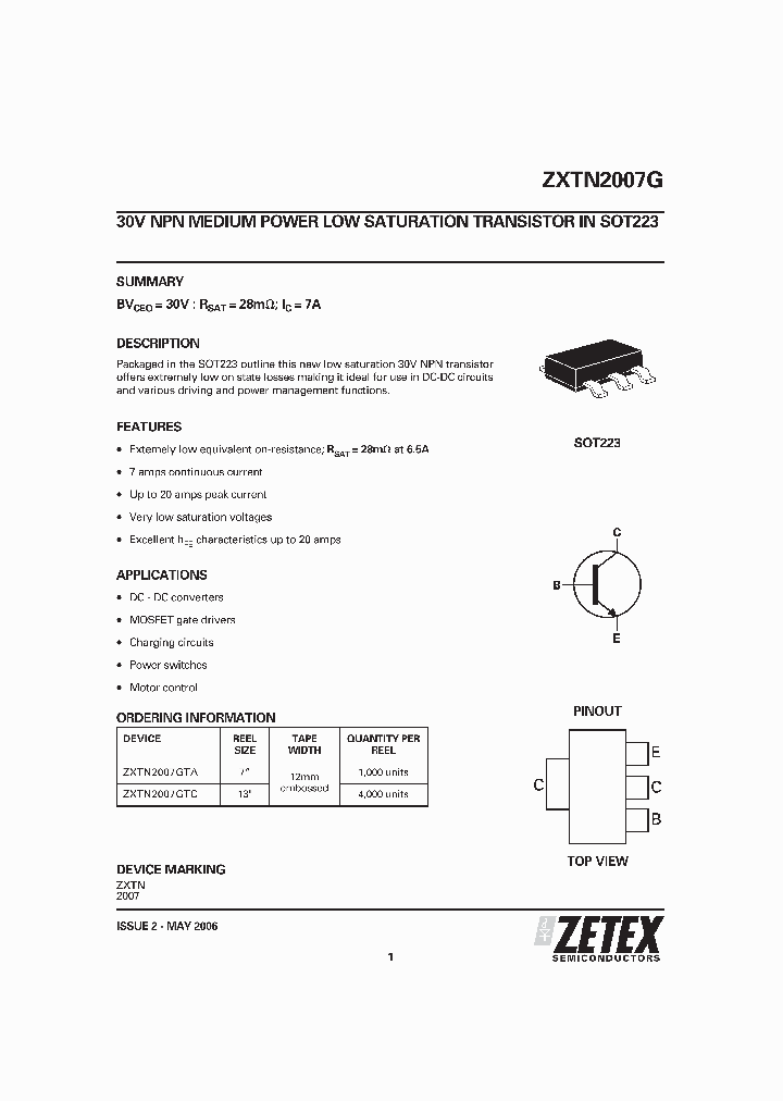 ZXTN2007G_2377085.PDF Datasheet