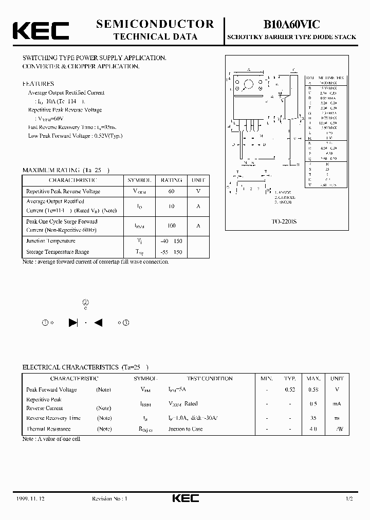 B10A60VIC_2490844.PDF Datasheet