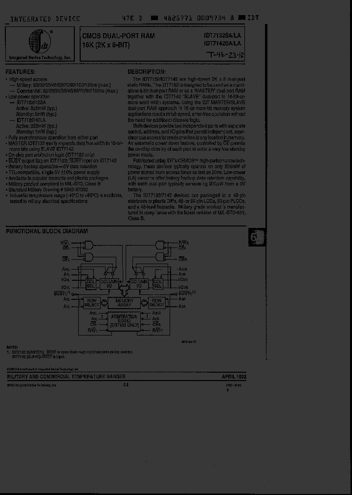 IDT7142LA120CB_2501360.PDF Datasheet