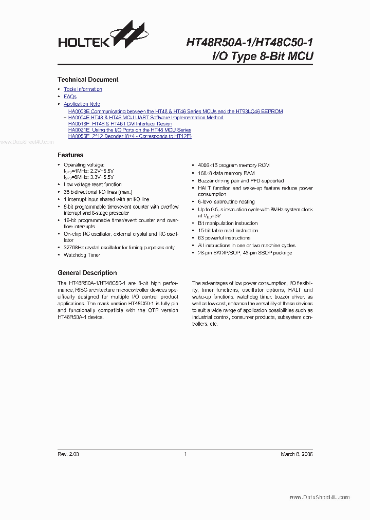 HT48C50A-1_2508310.PDF Datasheet