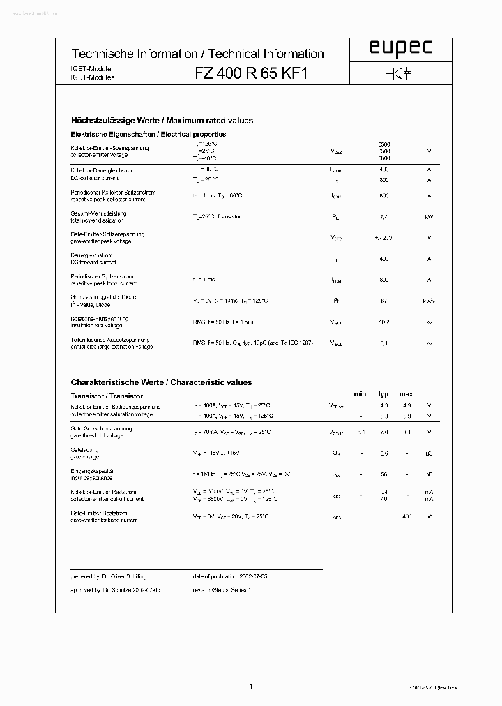 FZ400R65KF1_2544806.PDF Datasheet