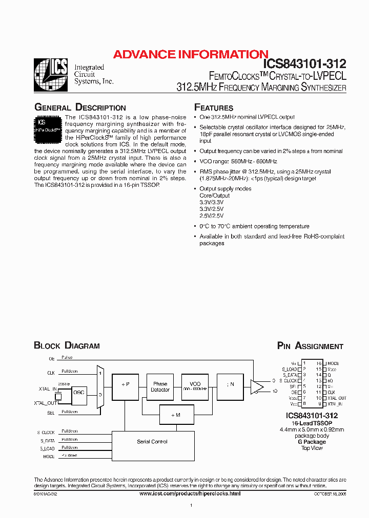 ICS843101AG-312_2545832.PDF Datasheet