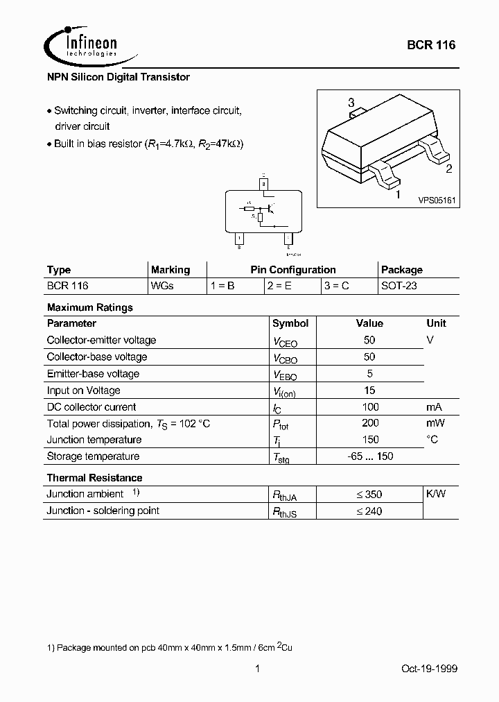 BCR116Q62702C2337_2597982.PDF Datasheet