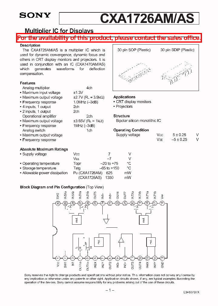 CXA1726AMAS_2608559.PDF Datasheet